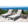 Pantai nganggo perabotan aluminium nganggo tali santai lounger